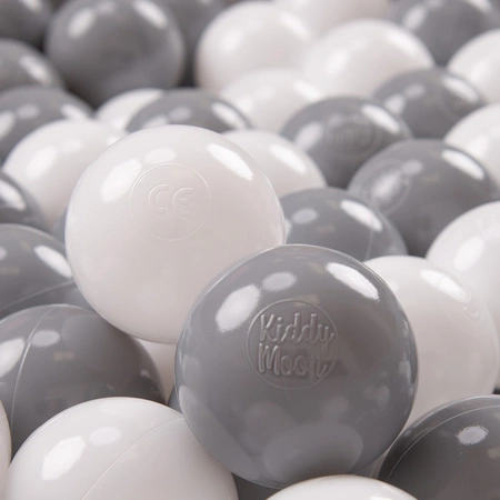 KiddyMoon Plastikowe piłeczki 7cm Zabawka zestaw kulek, biały