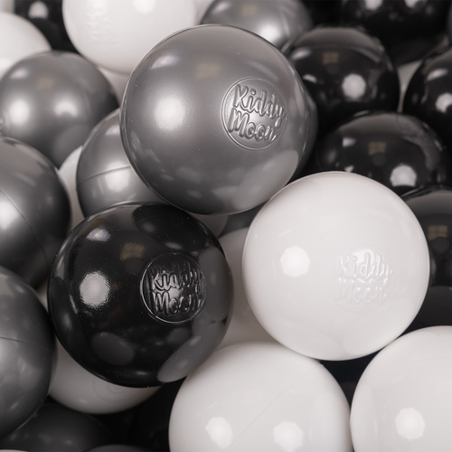 KiddyMoon Plastikowe piłeczki 7cm Zabawka zestaw kulek, biały