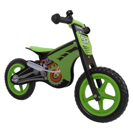 KiddyMoon Rower biegowy BK-001 Zabawka sportowa, czarno-zielony