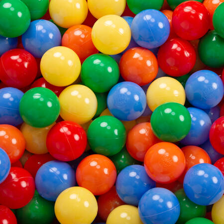 KiddyMoon Suchy basen okrągły z piłeczkami 7cm 120x30 Zabawka basen piankowy, ciemnoszary: żółty-zielony-niebieski-czerwony-pomarańcz