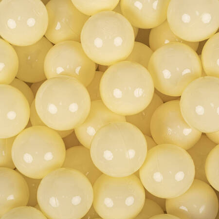 KiddyMoon Plastikowe piłeczki 7cm Zabawka zestaw kulek, pastelowy żółty