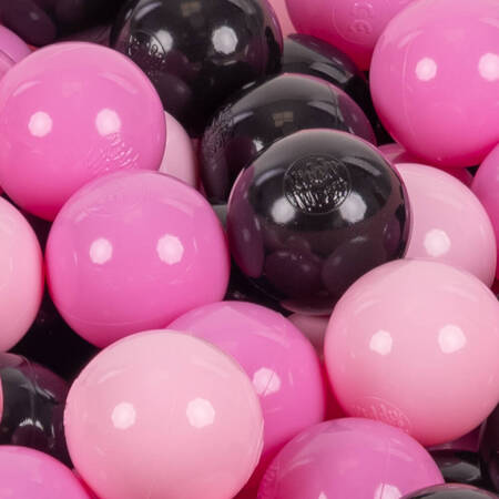 KiddyMoon Plastikowe piłeczki 7cm Zabawka zestaw kulek, róż-pudrowy róż-czarny
