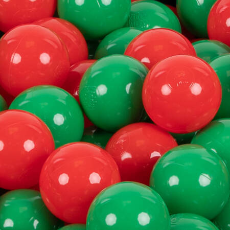 KiddyMoon Plastikowe piłeczki 7cm Zabawka zestaw kulek, zielony-czerwony